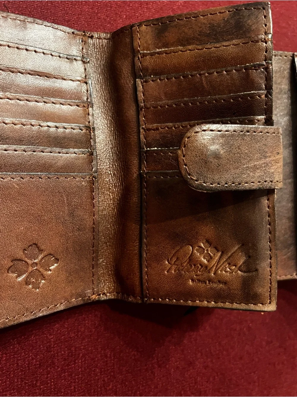 Patricia Nash Vintage Tooled Leather Trifold Wallet Organizer
